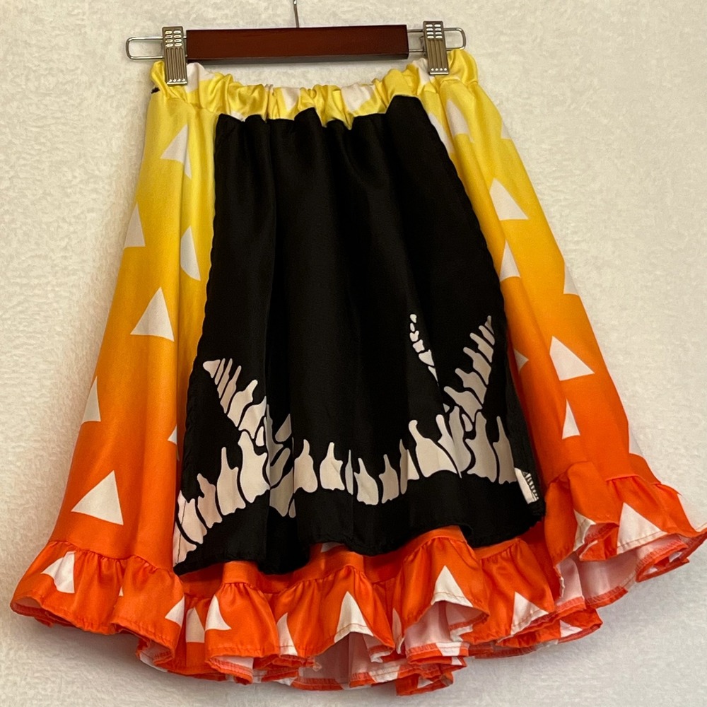 Demon Slayer Zenitsu Print Skirt Anime Cosplay Ruffle Costume Halloween‎ S - XL